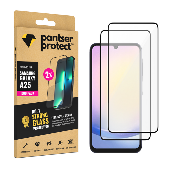 DUO-PACK - 2x Pantser Protect™ Glass Screenprotector Geschikt voor Samsung Galaxy A25 - Case Friendly - Premium Pantserglas - Glazen Screen Protector