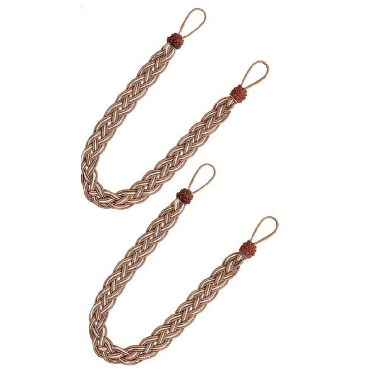 Gordijnhouders Gevlochten - 2 Stuks Haakloos Touw - Design voor Gordijnen - Sierlijke Gordijn Tiebacks - Beige Naturel Kleur - Woon Accessoires