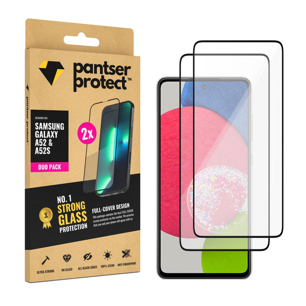 DUO-PACK - 2x Pantser Protect™ Glass Screenprotector Geschikt voor Samsung Galaxy A52 / A52S (5G) - Case Friendly - Premium Pantserglas - Glazen Screen Protector