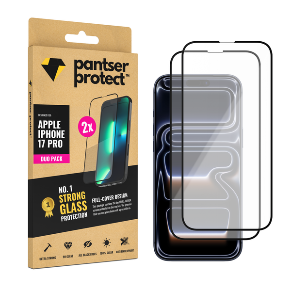 DUO-PACK - 2x Pantser Protect™ Glass Screenprotector Geschikt voor Apple IPhone 17 Pro - Case Friendly - Premium Pantserglas - Glazen Screen Protector
