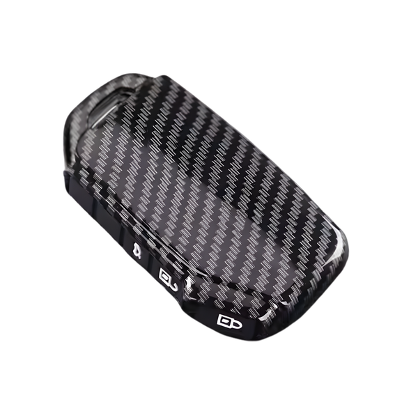 Carbon Look Harde Sleutelcover - Sleutelhoesje Geschikt voor Kia Niro / Cerato / Forte / Sorento / Soul / Telluride SX / Telluride / 2021 / Sportage R / 2022 / K5 / GT Lijn / 2021 / Seltos / Greed - Zwart - Key Cover - Auto Accessoires