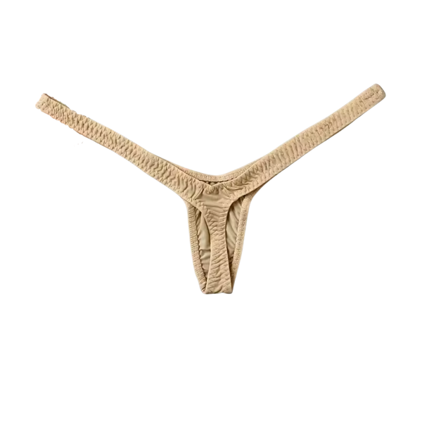 Sexy Micro String – Beige Lingerie – Comfortabele & Luxe Dames String – Dames Ondergoed - Mini Onderbroek - Maat L