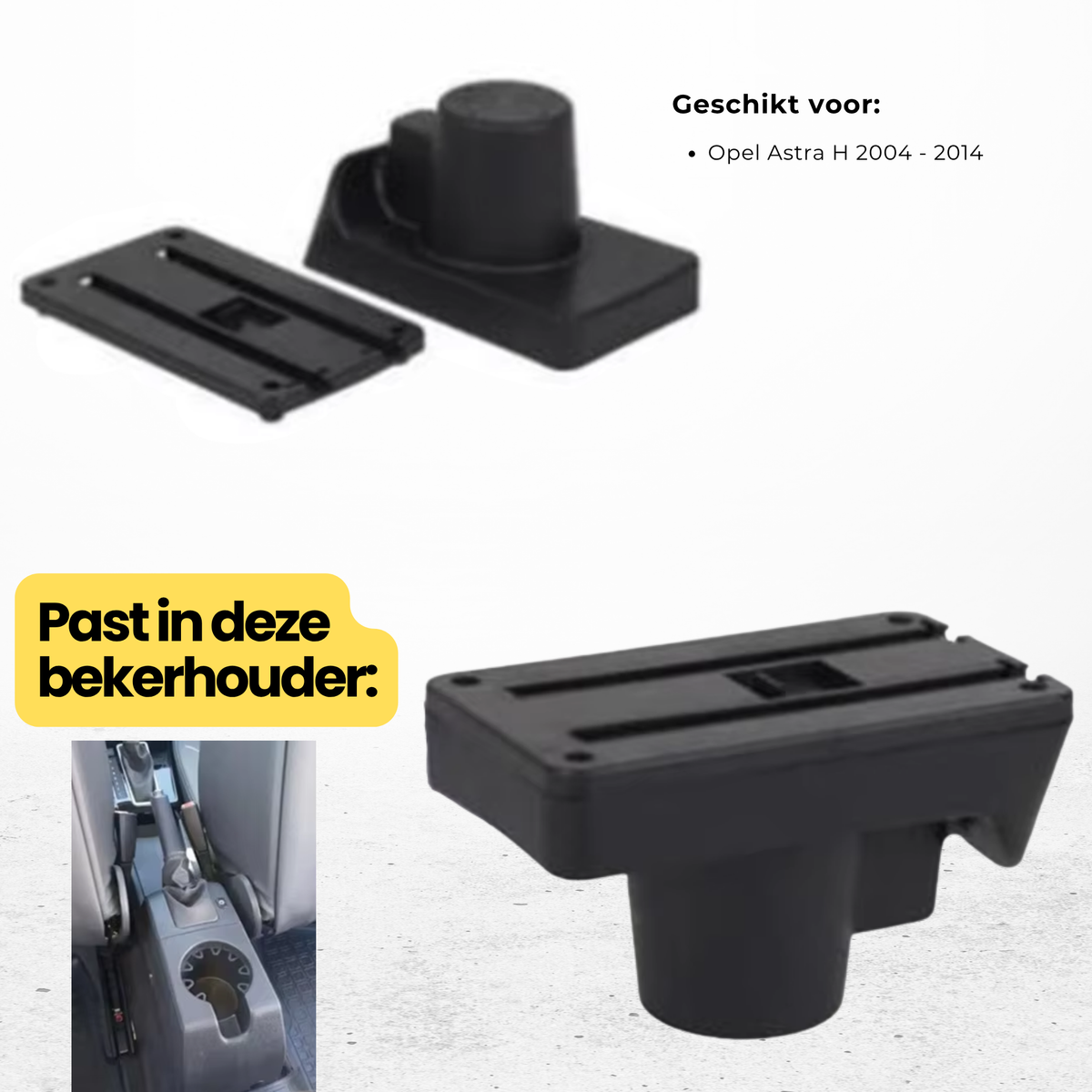 Multifunctionele Armsteun - Geschikt voor Opel Astra H 2004 - 2014 - 1 USBC & 2 USB Aansluitingen - Opbergvakken - Armleuning - Middenconsole - Bekerhouder