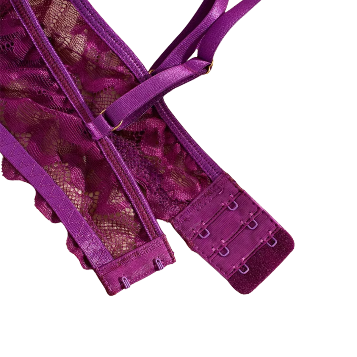 Sexy Dames Lingerieset – Paars – Tweedelige Lingerie Set - Open BH - String Met Open Kruis - Met Verstelbare Bandjes - Ondergoed Voor Vrouwen - Maat S