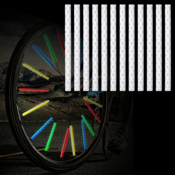 Fiets Spaak Reflector Wit - 12 Stuks - Glow In The Dark - Spaakreflector - Spaakreflectoren Staafjes