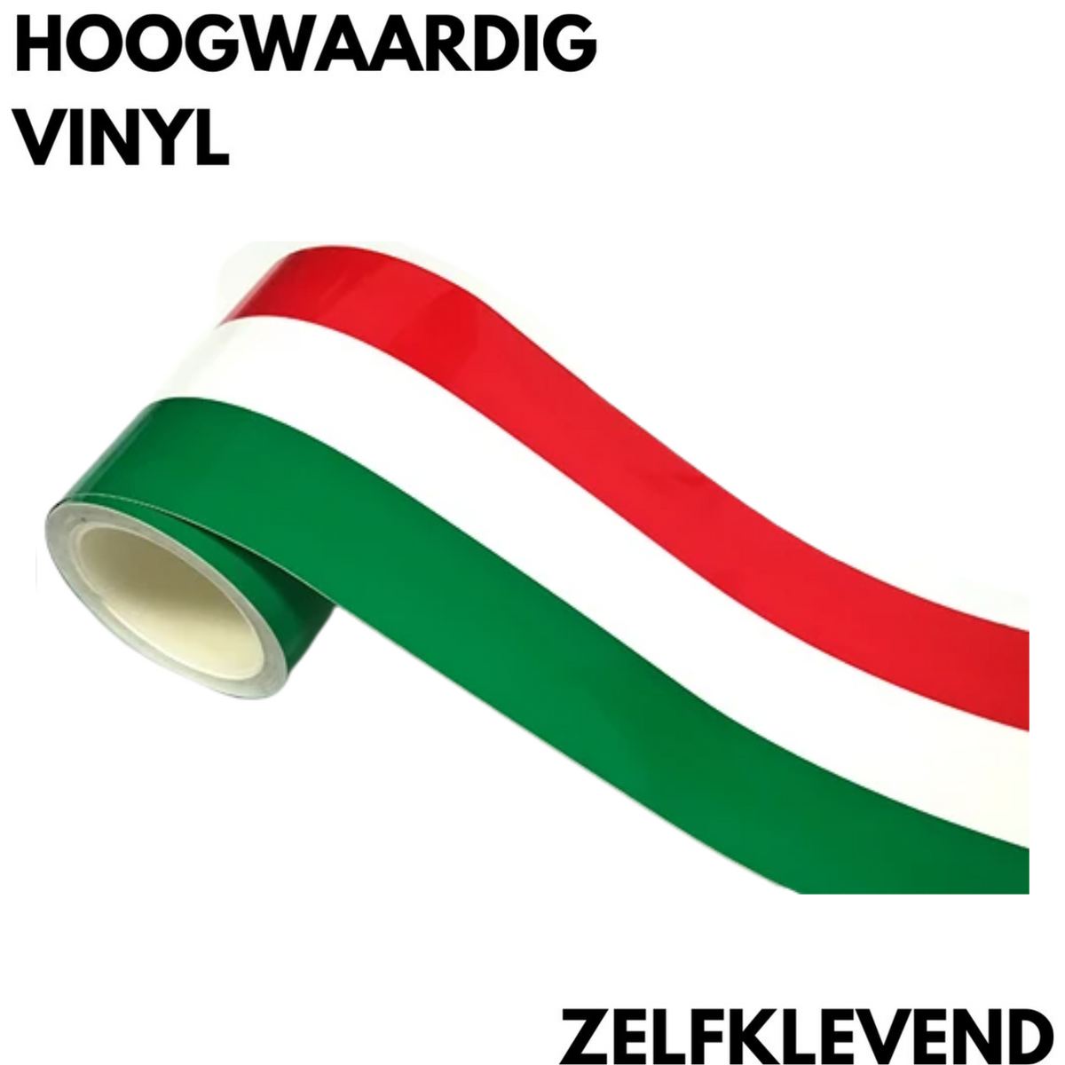 Auto Kleuren Sticker op Rol - 1 Meter x 7,5 CM - Italiaanse Vlag - Striping Wrap voor Grill, Zijspiegels en Skirts - Autostickers - Auto Accessoires Stickers - Past Bij Italiaanse Automerken