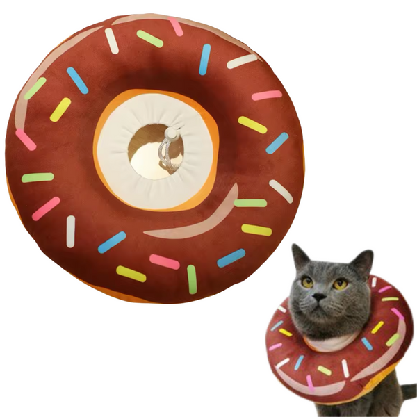Donut Kattenkraag - Katten Accessoires - Zachte Beschermkraag voor Katten & Kleine Honden - Speelse Donut Vorm - Herstelkraag Anti-Krabben - Verstelbare Comfort Pet Cone - Maat XL