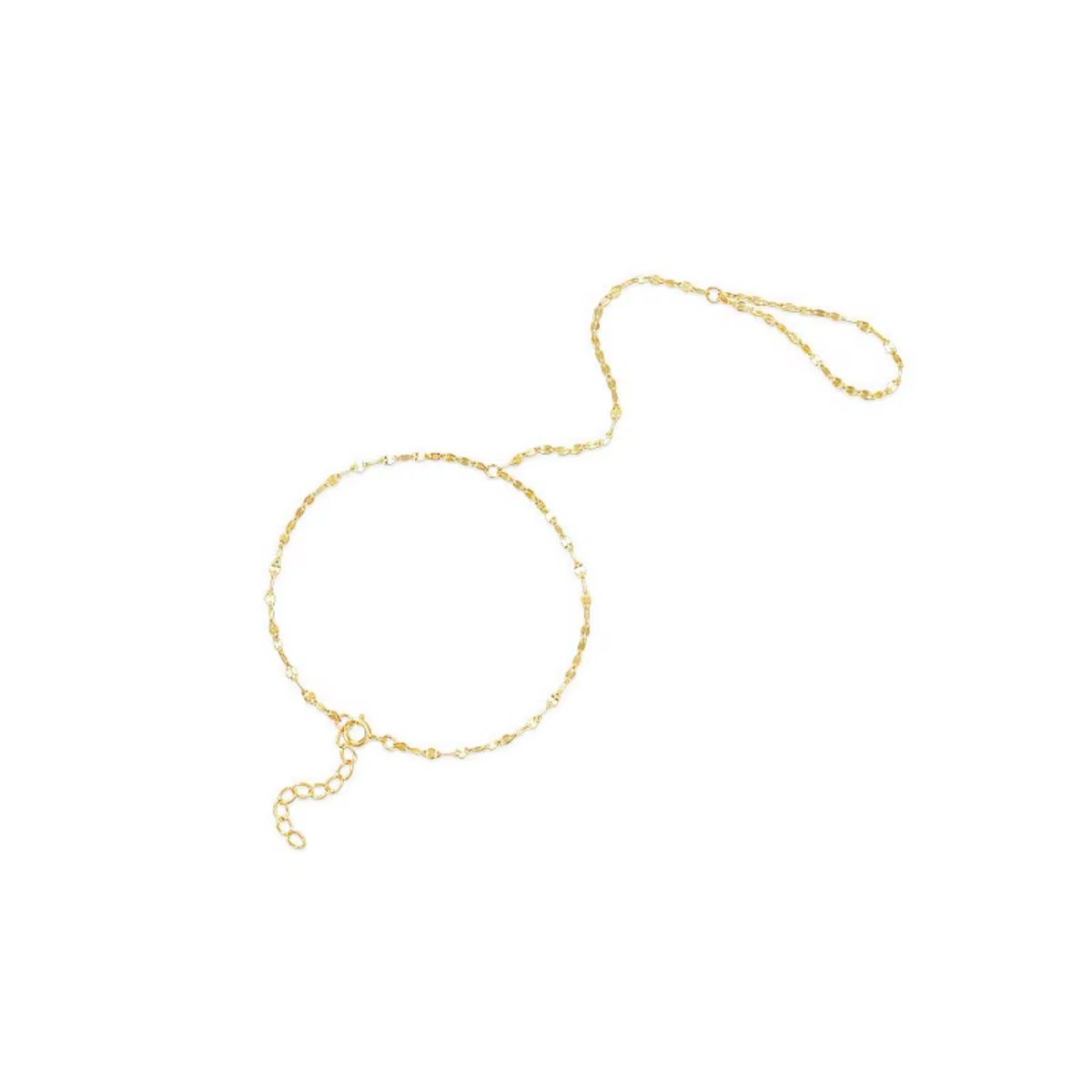 Handketting - Goud - Ketting Met Schakeltjes - Handsierraad Goudkleurig - Armband & Ring Dames - Hand Sierraad Ketting