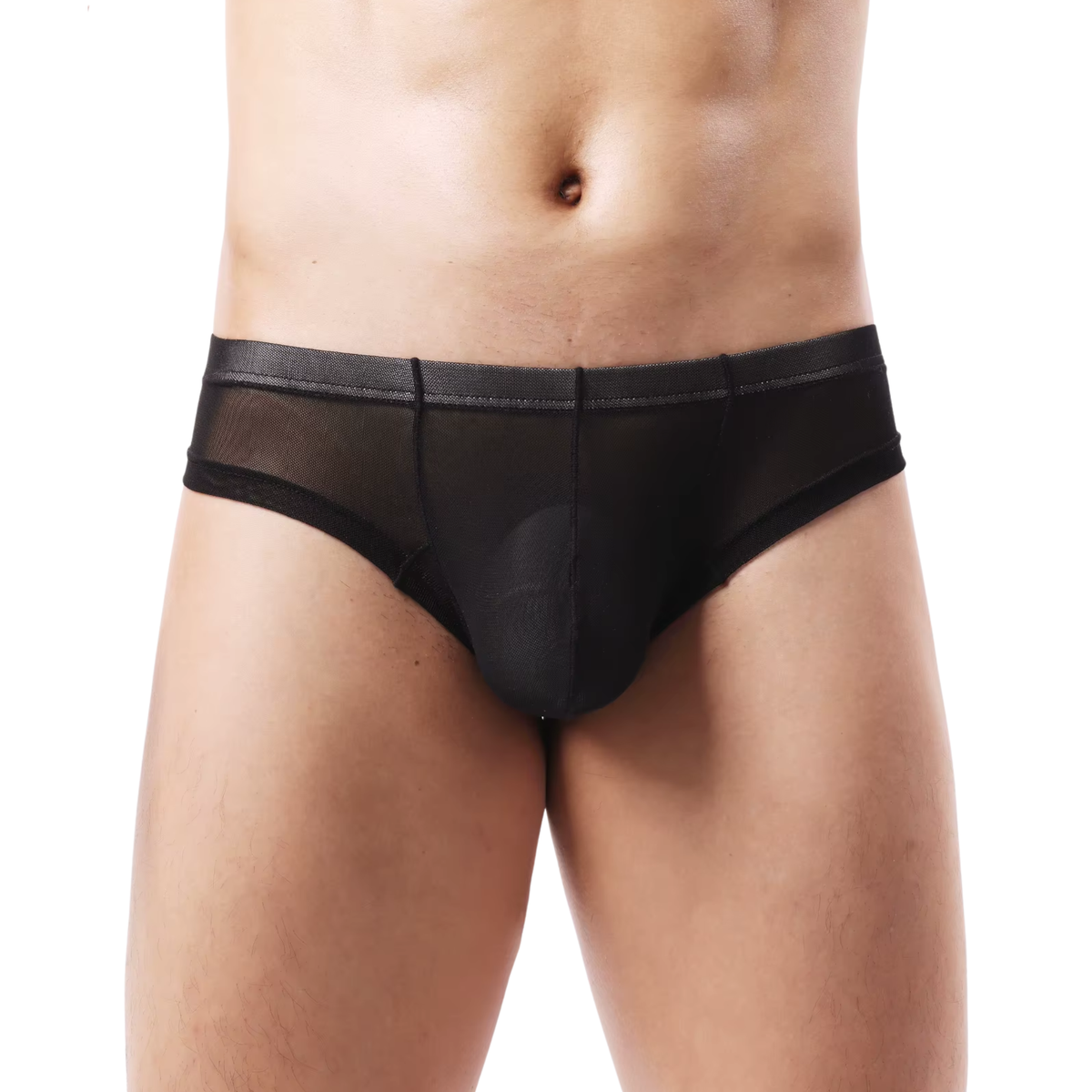Heren String Transparant - Low Waist - G-String Doorzichtig Zwart - Sexy Mesh Design - Mannen Onderbroek - Lingerie Voor Mannen - Ondergoed Maat M