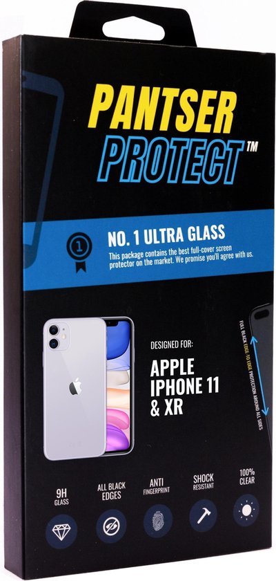 Pantser Protect ™ Case Friendly Screenprotector Geschikt voor Apple iPhone 11 / XR - Premium glazen full-cover Pantserglas Protector - Tempered Glass Bescherm Glas