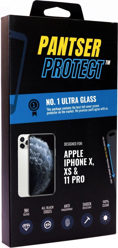 Pantser Protect ™ Case Friendly Screenprotector Geschikt voor Apple iPhone 11 Pro / XS / X - Premium glazen full-cover Pantserglas Protector - Tempered Glass