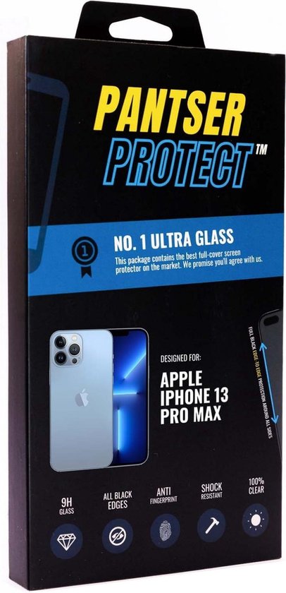 Pantser Protect ™ Case Friendly Full Edge Screenprotector Geschikt voor Apple iPhone 13 Pro Max / iPhone 14 Plus - Premium glazen anti vingerafdruk full-cover Pantserglas Protector - Tempered Glass Bescherm Glas