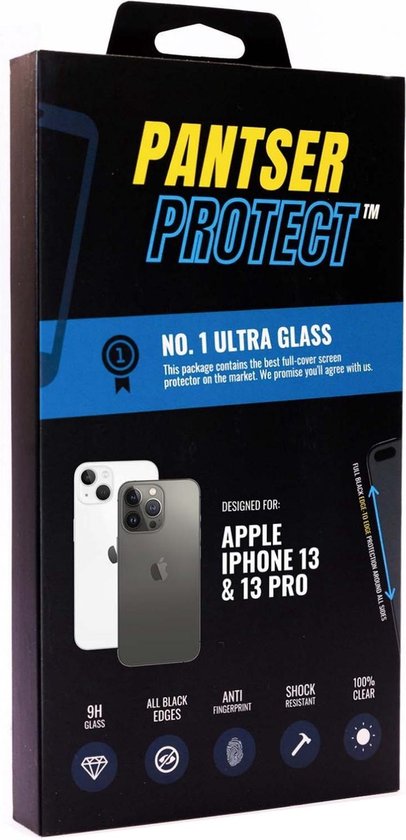 Pantser Protect ™ Case Friendly Full Edge Screenprotector Geschikt voor Apple iPhone 16E / iPhone 14 / iPhone 13 / iPhone 13 Pro - Premium glazen anti vingerafdruk full-cover Pantserglas Protector - Tempered Glass Bescherm Glas