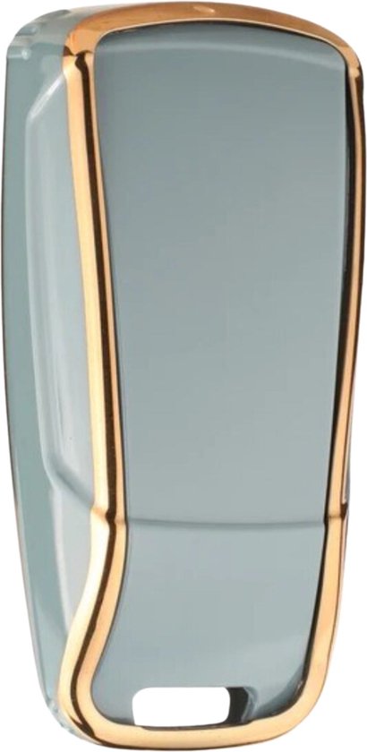 Zachte TPU Sleutelcover - Geschikt voor Audi A4 / A5 / A6 / A7 / S4 / S5 / S6 / Q5 / TT / RS - Blauw met Goud - Sleutel Hoesje Cover - Auto Accessoires