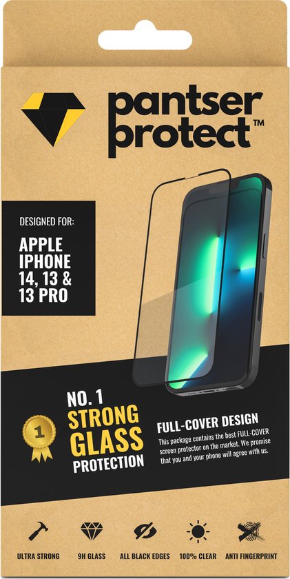 Pantser Protect™ Glass Screenprotector Geschikt voor iPhone 16E / iPhone 14 / iPhone 13 / iPhone 13 Pro - Case Friendly - Premium Pantserglas - Glazen Screen Protector