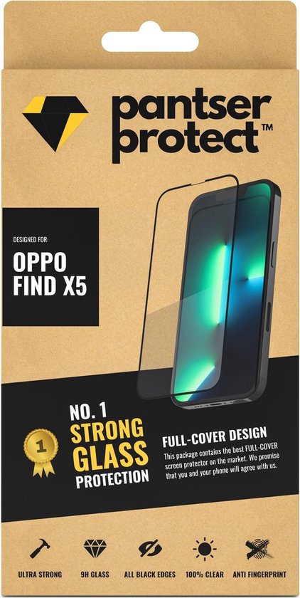 Pantser Protect™ Glass Screenprotector Geschikt voor OPPO Find X5 - Case Friendly - Premium Curved Pantserglas - Glazen Screen Protector