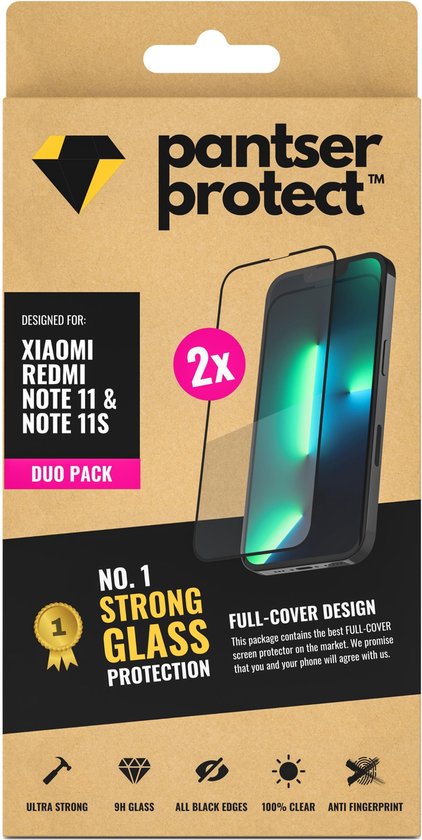 [EOL] DUO-PACK - 2x Pantser Protect™ Glass Screenprotector Geschikt voor Xiaomi Redmi Note 11 / Note 11S - Case Friendly - Premium Pantserglas - Glazen Screen Protector