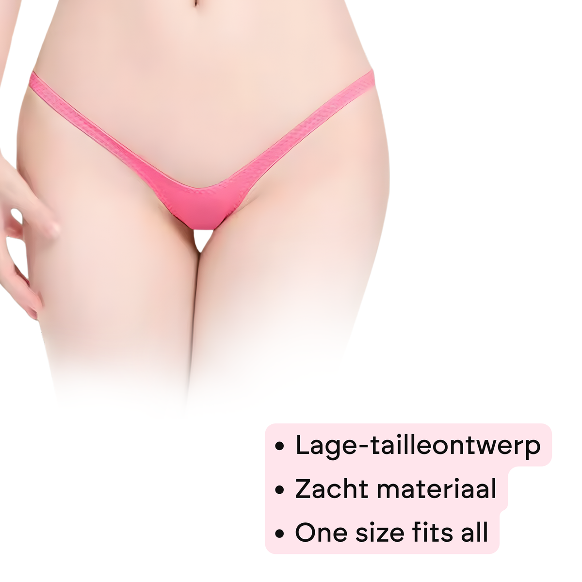 Sexy Micro String – Witte Lingerie – Comfortabele & Luxe Dames String – Dames Ondergoed - Mini Onderbroek - Maat L