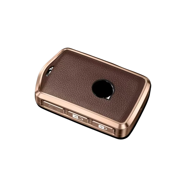 Zachte Leather Look Sleutelcover - Sleutelhoesje Geschikt voor Volvo S90 / S60 / XC60 / XC90 / XC40 / C40 / V60 / V90 / T6 / T8 - Bruin - Key Cover - Auto Accessoires