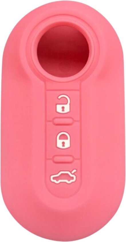 Siliconen Sleutelcover - Lichtroze Sleutelhoesje Geschikt voor  Fiat 500 / 500L / 500X / 500C / Panda / Punto / Stilo - Sleutel Hoesje Cover - Auto Accessoires