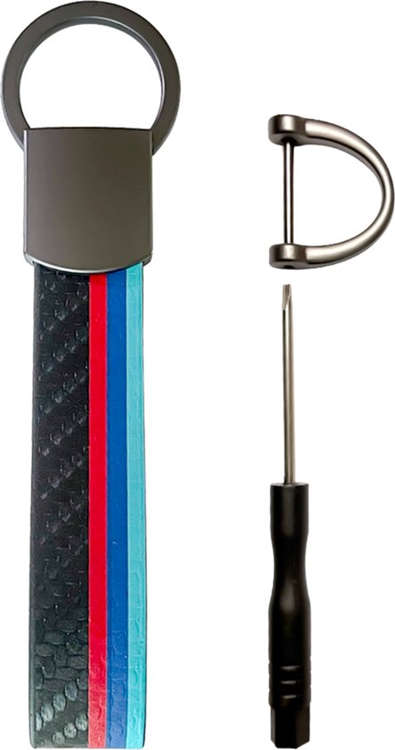 Carbon Look Auto Sleutelhanger - Auto kleuren - universeel/alle automerken - Keychain Sleutel Hanger Cadeau - Auto Accessoires