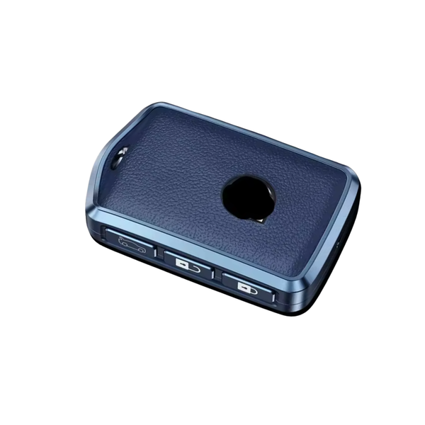 Zachte Leather Look Sleutelcover - Sleutelhoesje Geschikt voor Volvo S90 / S60 / XC60 / XC90 / XC40 / C40 / V60 / V90 / T6 / T8 - Blauw - Key Cover - Auto Accessoires