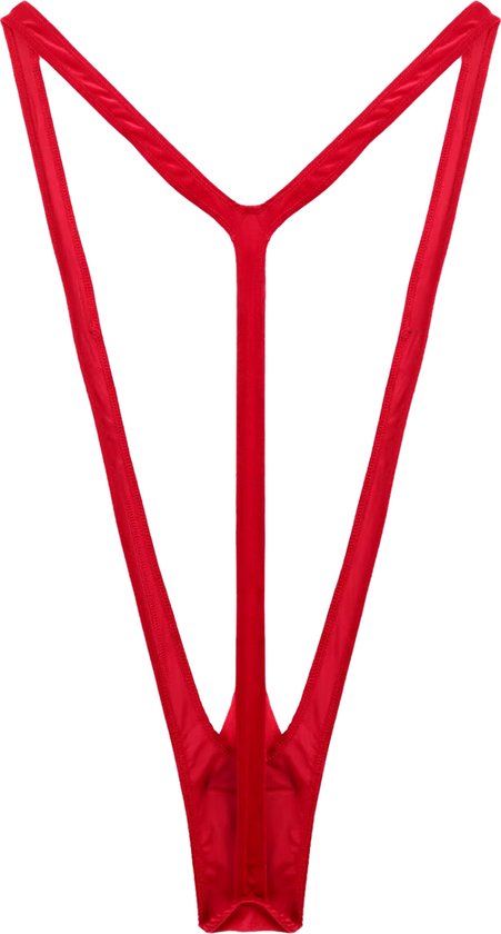 Mankini Kerstman - Mannen Borat String Rood Dons - Kerstpakje - Sexy Heren Lingerie Kerst - Grappig Cadeau Feestdagen - Vrijgezellenfeest - One Size