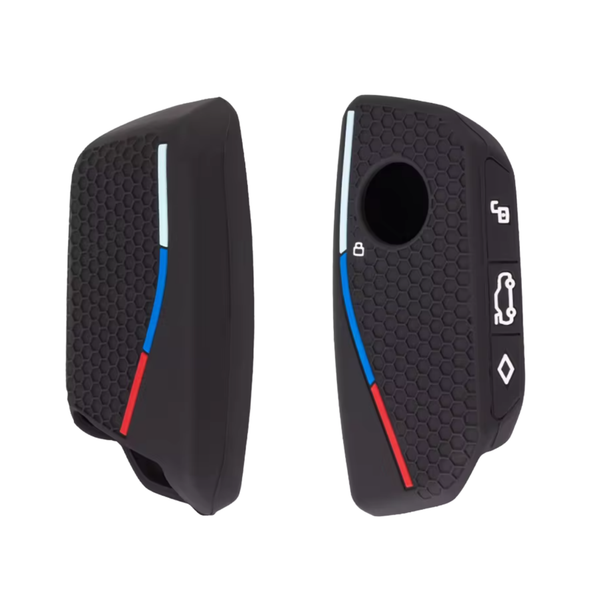 Zachte Siliconen Sleutelcover - 3 Kleuren Sleutelhoesje Geschikt voor BMW i7 / X7 / G07 / LCI / iX / U11 / 7 Serie / G70 / G09 / XM / U06 / G81 / M3 / 2023 - Zwart  - Key Cover - Auto Accessoires
