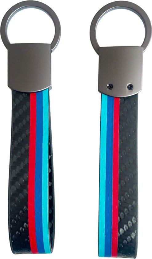 Carbon Look Auto Sleutelhanger - Auto kleuren - universeel/alle automerken - Keychain Sleutel Hanger Cadeau - Auto Accessoires