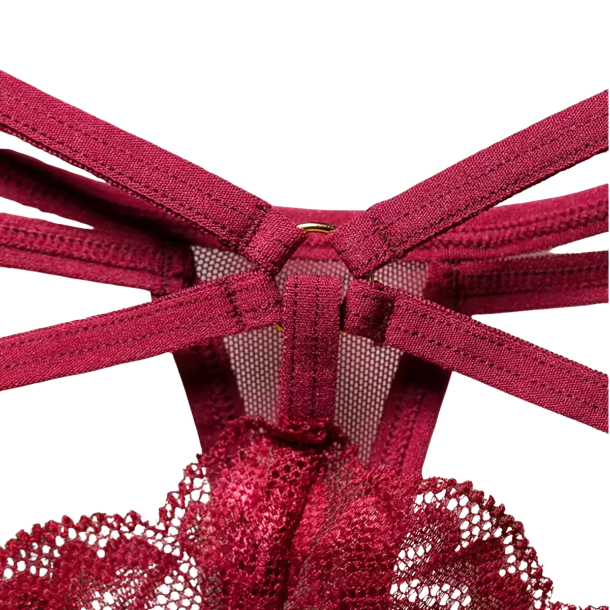 Sexy Kanten String – Wit - Open Design met Bandjes - Comfortabel, Ademend, Sexy en Zacht Dames Ondergoed - One Size - Perfecte Pasvorm