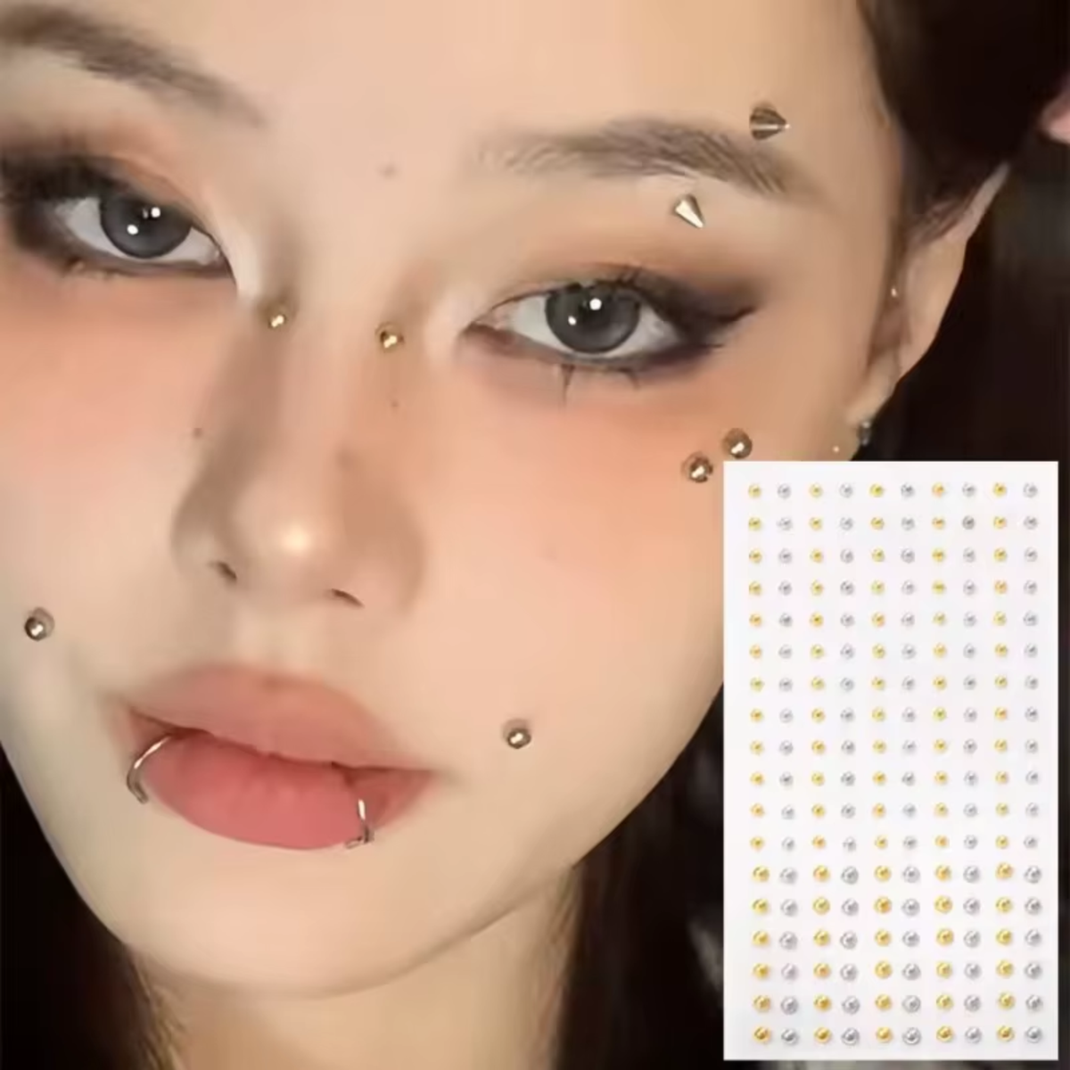Fake Plak Piercings Goudkleurig & Zilverkleurig - Plakpiercing - Nep Piercing Bolletjes Studs - Oorbellen Met Plakkers - Oor / Wenkbrauw / Lip / Wang - Zilver & Goud
