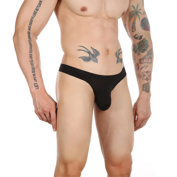 Heren String Transparant  - G-String Doorzichtig Zwart - Sexy Mesh Design - Mannen Onderbroek - Lingerie Voor Mannen - Ondergoed Maat XXL / 2XL