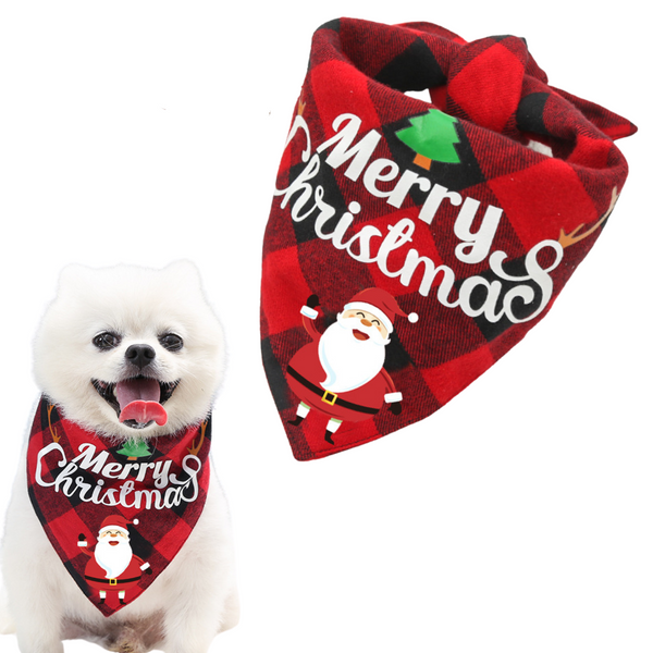 Kerst Sjaaltje 'Merry Christmas' - Hond & Kat - Winter Halsband - Honden Das Rood - Kerstpakje voor Honden en Katten - Hondentrui - Kerstkostuum - Hondenkleding - Maat S