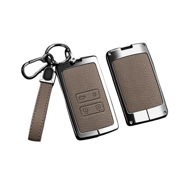 Leder Look Sleutelcover - Bruin - Sleutelhoesje Geschikt voor Renault Koleos / Scénic 4 / Arkana / Captur / Mégane / Talisman / Espace / Clio / Zoë / Dacia Sandero - Key Cover - Auto Accessoires