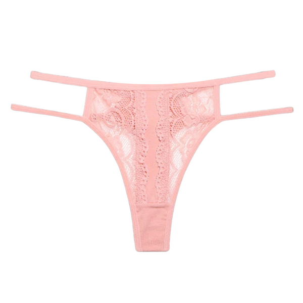 [EOL] Sexy Dames String met Kant - Roze - Vrouwen Lingerie / Ondergoed - Maat L