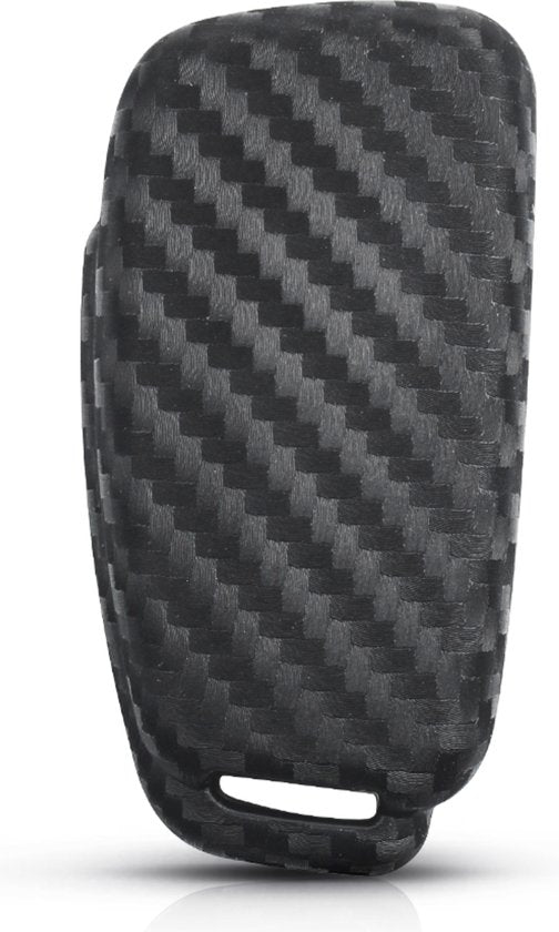Zachte Carbon Sleutelcover met Knoppen - Sleutelhoesje Geschikt voor Audi A1 / A3 / A5 / A6 / Q3 / Q5 / S3 / S5 / RS - Siliconen Materiaal - Sleutel Hoesje Cover - Auto Accessoires