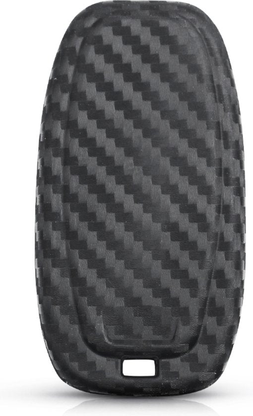 Zachte Carbon Sleutelcover met Knoppen - Sleutelhoesje Geschikt voor Audi A5 / A6 / A7 / A8 / Q5 / Q7 / Q8 / E-Tron / S5 / S6 / RS6 - Siliconen Materiaal - Sleutel Hoesje Cover - Auto Accessoires