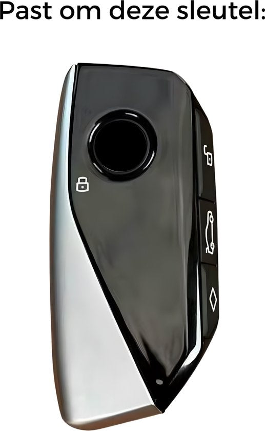 Zachte TPU Sleutelcover - Sleutelhoesje Geschikt voor BMW i7 / X7 / G07 / LCI / iX / U11 / 7 Serie / G70 / G09 / XM / U06 / G81 / M3 / 2023 - Zilver met Zwart - Key Cover - Auto Accessoires