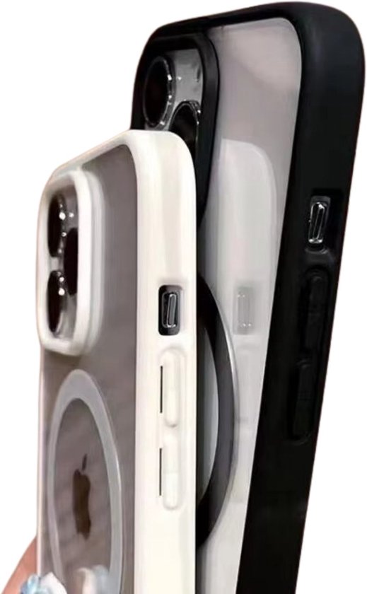 Transparant Magneet Ring Hoesje - Geschikt voor Apple iPhone 11 - Zwarte Randen - Stevig Doorzichtig Shockproof - Magnetisch - TPU Rand - Anti Yellowing Achterkant (Magneetring Compatible)