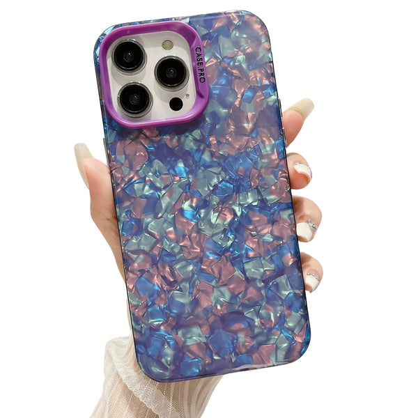 Glitter TPU Hoesje - Geschikt voor Apple iPhone 15 Pro - Stevig met Dikke Randen - Kristal Look - Paars - Shockproof - Telefoonhoesje - met Camera Beschermrand
