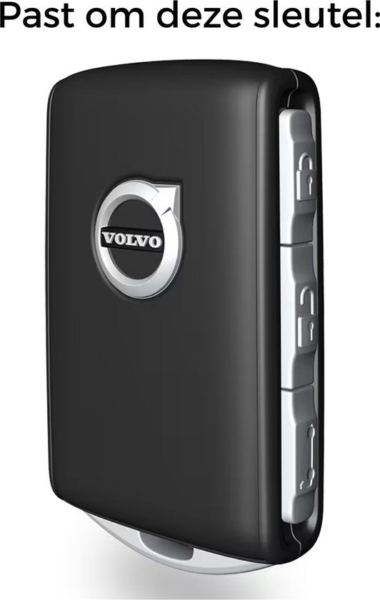 Zachte Leather Look Sleutelcover - Sleutelhoesje Geschikt voor Volvo S90 / S60 / XC60 / XC90 / XC40 / C40 / V60 / V90 / T6 / T8 - Zwart - Key Cover - Auto Accessoires