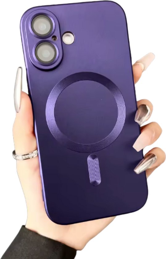 Magsafe Hoesje/ Case - Geschikt voor Apple iPhone 17 Pro - Met Camera Protectors - Gloss Soft Touch - Paars - Magnetisch TPU Hoesje - Ultra Shockproof - Magneet Compatible