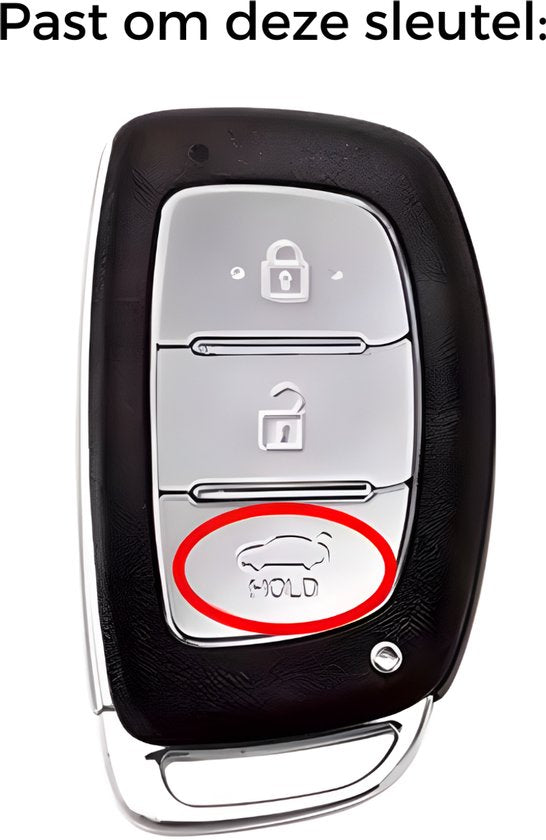 Zachte TPU Sleutelcover - Sleutelhoesje Geschikt voor Hyundai IX25 / IX35 / IX45 / I10 / I20 / I30 / HB20 / Elantra / Solaris / Sonata / Santa Fe / Sport Tucson - Wit met Goud - Key Cover - Auto Accessoires