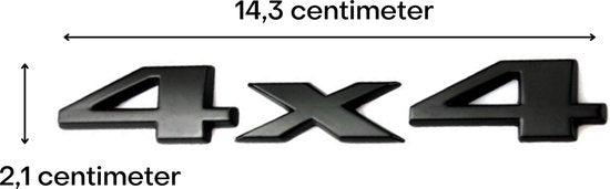 Auto Embleem 4x4 Zwart - Zelfklevende Badge - 4x4 Embleem - universeel/alle automerken - 4 Wheel Drive - Auto Accessoires