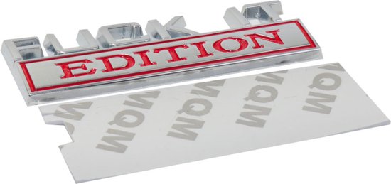 Auto Embleem Fuck It Edition - Zilver Chroom Rood - Zelfklevende Badge - Embleem - Logo - Auto Accessoires
