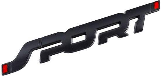 Auto Embleem Sport - Zwart - Zelfklevende Badge - Sport Logo - universeel/alle automerken - voor Achterklep - Auto Accessoires