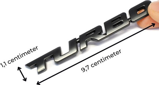 Auto Embleem Turbo - Glossy Zwart - Zelfklevende Badge - Sport Logo - universeel/alle automerken - voor Achterklep - Auto Accessoires