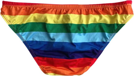 Sexy Heren Regenboog Zwembroek - Regenboog Kleuren LHBTQIA + - Mannen Zwembroek - Thong Swimwear - Ondergoed - Maat XL
