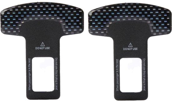 Set van 2 Gordel Alarm Stoppers - Carbon Look - Gordel Piep Stopper - Waarschuwing Stopper - Gordel Clip - Autogordel Piep - Auto Accessoires