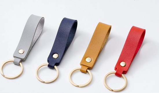 Luxe Sleutelhanger - Rood Leer - Hanger Goud - Dames & Heren Sleutel Hanger - Tashanger - Keychain Mode Cadeau - Imitatieleer - Fashion Auto Sleutelhanger